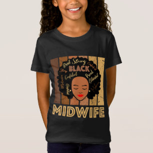Black Midwel Strong Afro African American Women T-shirt