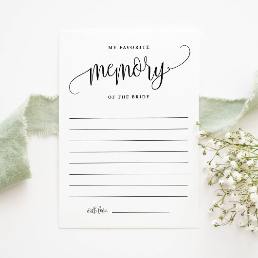 Black Mijn favoriete herinnering aan de bruid Kaar Kaart