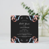Black & Milky way floral Bridal Shower Invitation Save The Date (Staand voorkant)