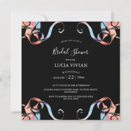 Black & Milky way floral Bridal Shower Invitation Save The Date