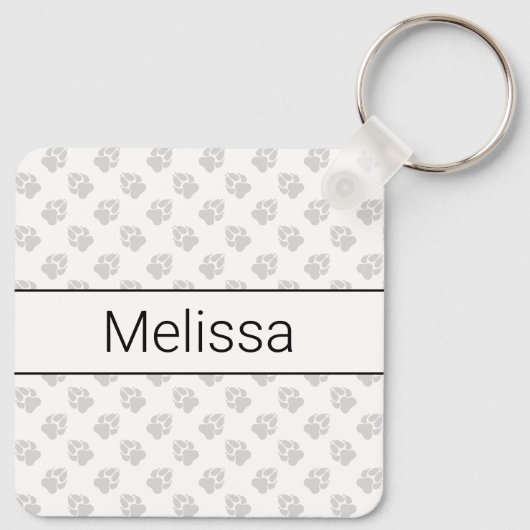 Black Mini Goldendole Cartoon Dog & Name Sleutelhanger (Achterkant)