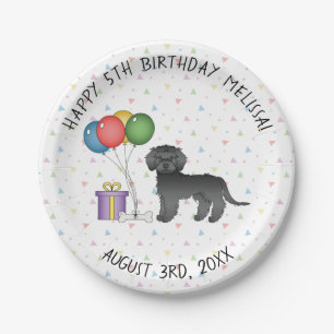 Black Mini Goldendole Cute Cartoon Dog Birthday Papieren Bordje