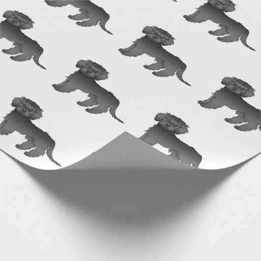Black Mini Goldendole Cute Cartoon Dog Pattern Cadeaupapier (Hoek)