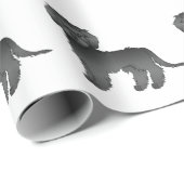 Black Mini Goldendole Cute Cartoon Dog Pattern Cadeaupapier (Rol Hoek)