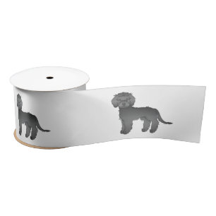 Black Mini Goldendole Cute Cartoon Dogs Satijnen Lint