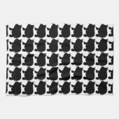 Black Mini Pig Silhouette Theedoek (Horizontaal)