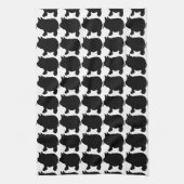 Black Mini Pig Silhouette Theedoek (Verticaal)