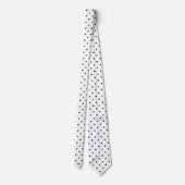 Black Mini Polka Dot Pattern op White 2 Sided Stropdas (Achterkant)