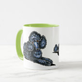 Black Mini Poodle Lay  Mok (Voorkant links)