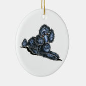 Black Mini Poodle Lay - persoonlijk Keramisch Ornament (Rechts)