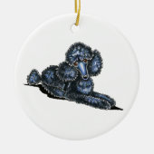Black Mini Poodle Lay - persoonlijk Keramisch Ornament (Voorkant)