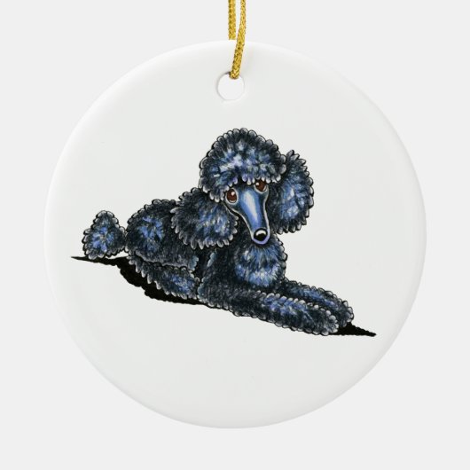Black Mini Poodle Lay - persoonlijk Keramisch Ornament (Voorkant)