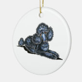 Black Mini Poodle Lay - persoonlijk Keramisch Ornament (Links)