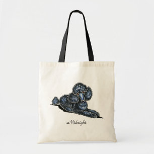 Black Mini Poodle Lay  - persoonlijk Tote Bag