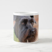 Black Miniature Schnauzer Grote Koffiekop (Voorkant)