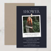 BLACK MINIMAAL AANGEPASTE FOTO-VRIJGEZELLENFEEST I BEDANKKAART (Voorkant / Achterkant)