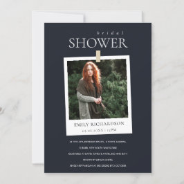 BLACK MINIMAAL AANGEPASTE FOTO-VRIJGEZELLENFEEST I BEDANKKAART