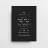 Black Minimal Business Company Event Party Kaart