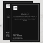 Black Minimal Business Marketing Logo Flyer (Voorkant / Achterkant)
