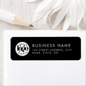 Black Minimal Custom Business Logo Retouradres Etiket (Insitu)