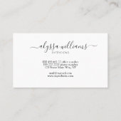 Black Minimal Elegant Lash Services Visitekaartje (Achterkant)