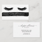 Black Minimal Elegant Lash Services Visitekaartje (Voorkant / Achterkant)