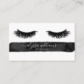 Black Minimal Elegant Lash Services Visitekaartje (Voorkant)