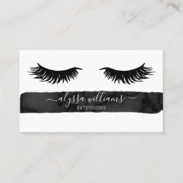 Black Minimal Elegant Lash Services Visitekaartje