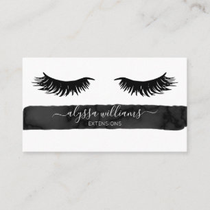 Black Minimal Elegant Lash Services Visitekaartje