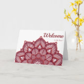 Black Minimal Mandala welkomstwoord Kaart (Gele Bloem)