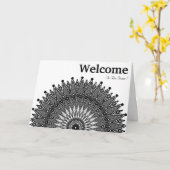 Black Minimal Mandala welkomstwoord Kaart (Gele Bloem)