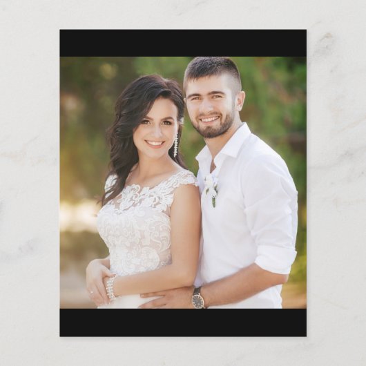 Black Minimal Modern Wedding Photo Save the Date (Achterkant)