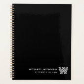 BLACK Minimal Monogram Initial CORPORATE BUSINESS Planner (Voorkant)