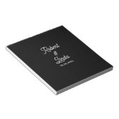 Black Minimal Personalized Custom Notes Notepad Notitieblok (Schuin)