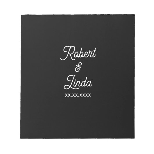 Black Minimal Personalized Custom Notes Notepad Notitieblok (Voorkant)