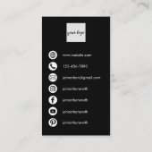 Black Minimal Photographer Elegant Business Card Visitekaartje (Achterkant)
