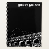 Black Minimal Professionele naamplanner Planner (Voorkant)