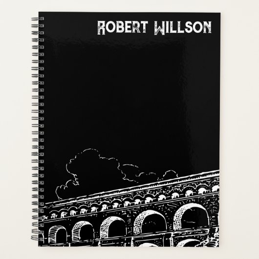 Black Minimal Professionele naamplanner Planner (Voorkant)