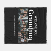 Black Minimal Retro We houden van u, oma 3 Afbeeld Fleece Deken (Voorkant (Horizontaal))