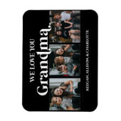 Black Minimal Retro We houden van u, oma 3 Afbeeld Magneet (Verticaal)