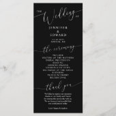 Black Minimal Wedding Ceremony Program Programmakaart (Voorkant)