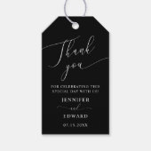 Black Minimal Wedding Hartelijk dank Cadeaulabel (Voorkant)