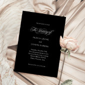 Black | Minimale Italiaanse Elegantie bruiloft Kaart