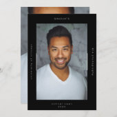 Black Minimalism Portret Photo College University Aankondiging (Voorkant / Achterkant)
