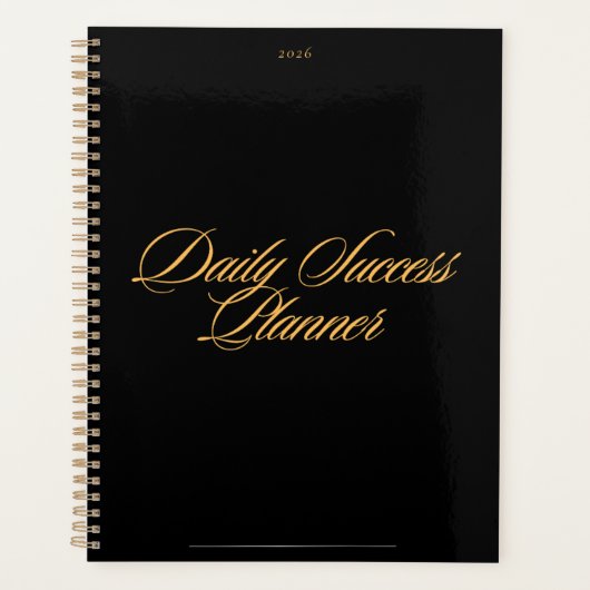 Black Minimalist 2026 Maandelijks & Wekelijks Plan Planner (Voorkant)