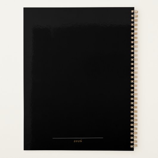 Black Minimalist 2026 Maandelijks & Wekelijks Plan Planner (Achterkant)