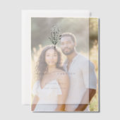 Black Minimalist Botanical Bewaar de datum Vellum Uitnodigingen (Offset (Koppel))