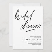 Black Minimalist Bridal Shower Invitation Kaart (Voorkant)