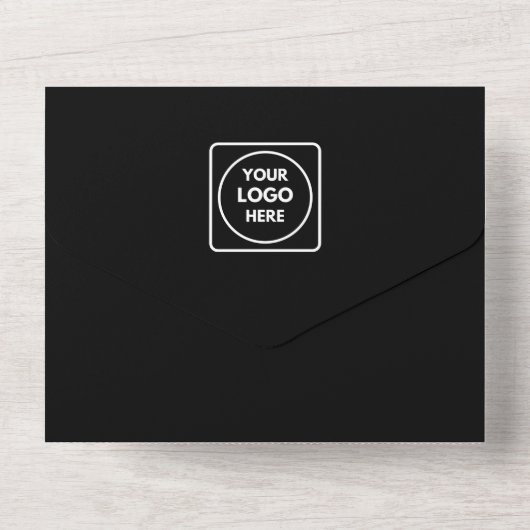 Black Minimalist Business Invitation All In One Uitnodiging (Achterkant)