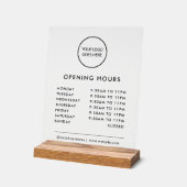 Black Minimalist Business Logo openingstijden Acryl Bord (Hoek)